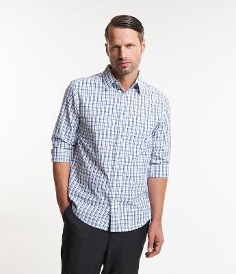 Camisa em Tricoline com Abotoamento e Estampa Xadrez Grid