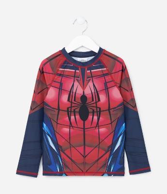 Camiseta Infantil com Proteção UV e Estampa do Homem Aranha - Tam 2 a 10 anos