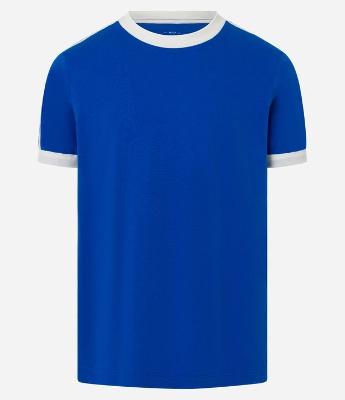 Camiseta Regular em Algodão com Listras nos Ombros