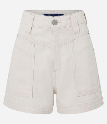 Short Cintura Alta em Sarja com Bolsos Grandes