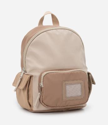 Mochila Infantil com Bolsos e Blocos de Cor - Tam U