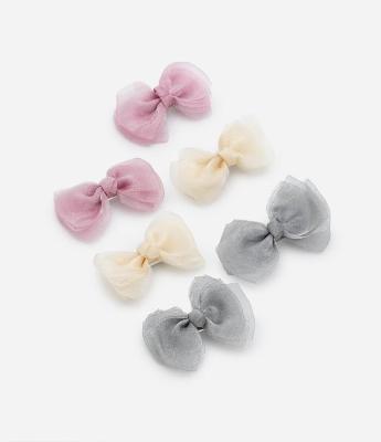 Kit 06 Presilhas de Cabelo Infantis com Lacinhos de Tule