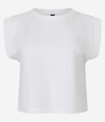 Blusa sem Manga em Algodão Efeito Ombreira