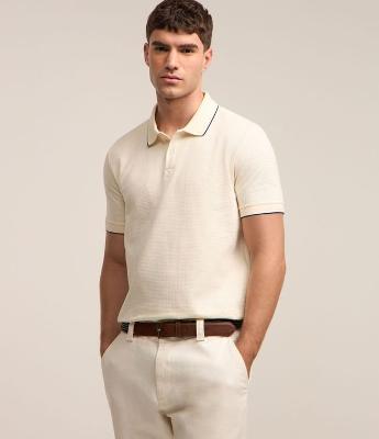 Polo em Algodão com Textura Waffle