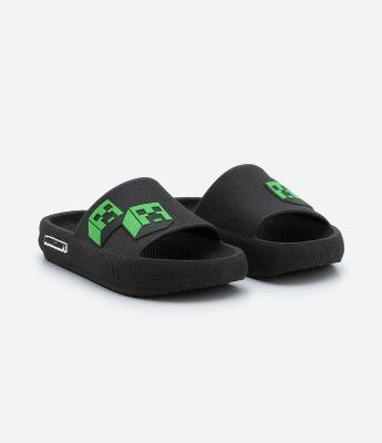Chinelo Slide Infantil com Patch do Minecraft - Tam 27 ao 34