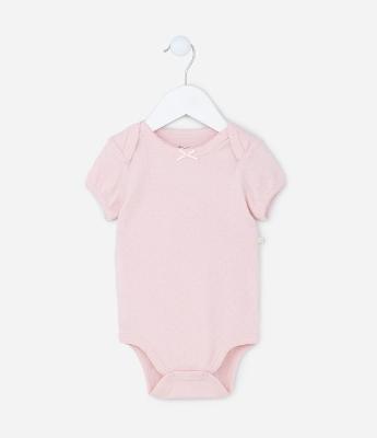 Body Infantil Texturizado em Algodão com Lacinho - Tam 0 a 18 meses