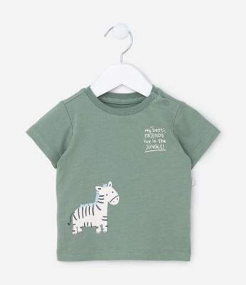 Conjunto Infantil em Algodão com Estampa de Zebra - Tam 0 a 18 meses