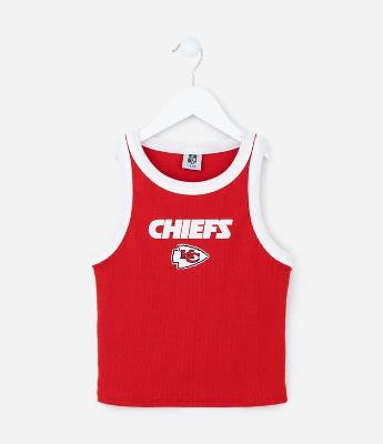 Regata Infantil Canelada com Estampa NFL Chiefs - Tam 7 a 14 Anos