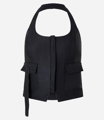 Colete Frente Única em Bengaline com Bolsos Cargo