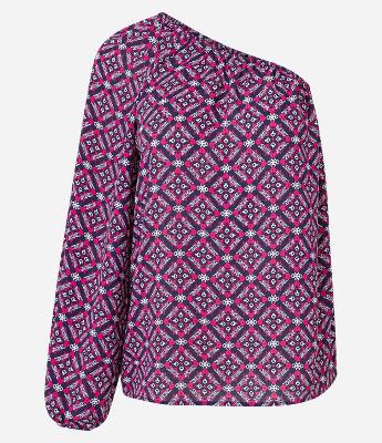 Blusa Ombro Só em Crepe com Estampa Arabescos