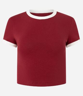 Blusa T-shirt em Algodão com Detalhes Contrastantes