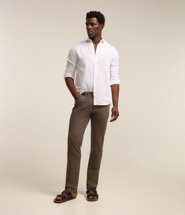 Calça em Sarja com Cós Elastano - 1