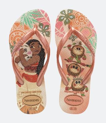 Chinelo Slim Infantil com Estampa de Princesas Havaianas - Tam 23 ao 36