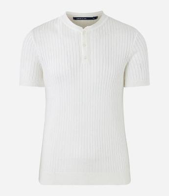 Camisa Polo Canelada com Gola Padre