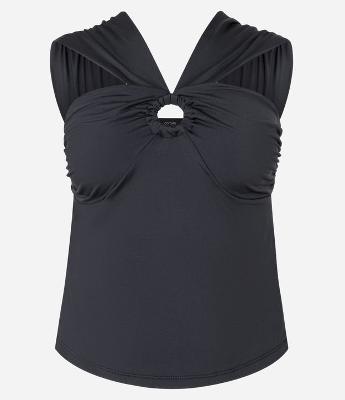 Blusa em Malha com Detalhe no Busto e Alças Largas