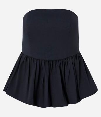 Blusa Balonê em Bengaline com Decote Tomara que Caia