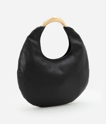 Bolsa Pequena em PU com Alça de Mão em Metal