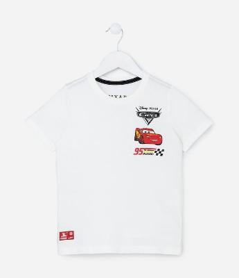 Camiseta Comfort Infantil com Estampa Relâmpago McQueen - Tam 3 a 10 Anos
