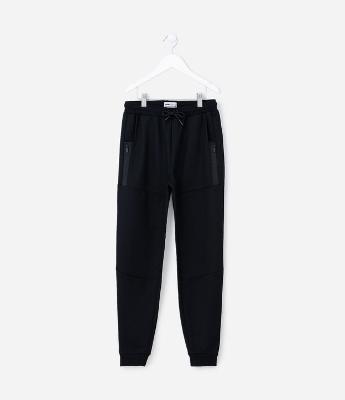 Calça Infantil em Moletom com Bolso com Zíper - Tam 5 a 14 Anos
