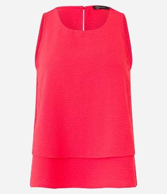 Blusa sem Manga em Airflow com Texturas e Camada na Barra
