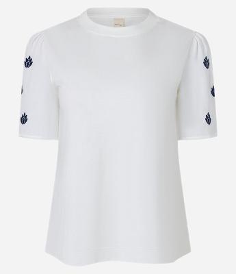 Blusa em Algodão com Bordado na Manga Bufante