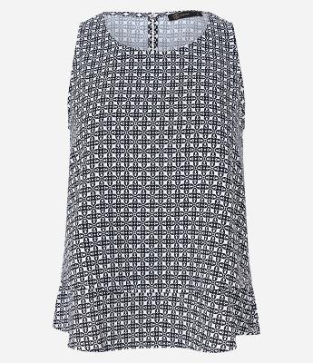 Blusa sem Manga em Airflow com Estampa Geométrica