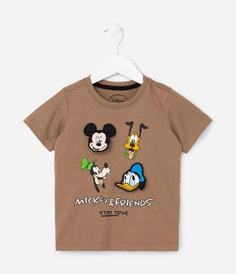 Camiseta Infantil com Estampa do Mickey e Amigos - Tam 1 a 5 Anos