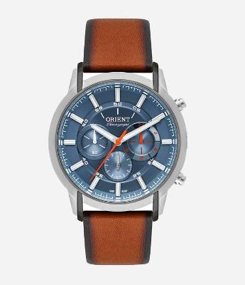 Relógio Orient Masculino com Pulseira em Couro e Caixa em Aço