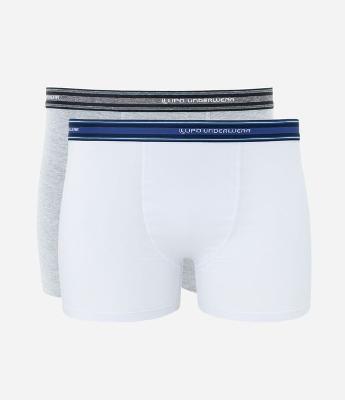 Kit 02 Cuecas Boxer em Algodão com Cós Elástico Lupo