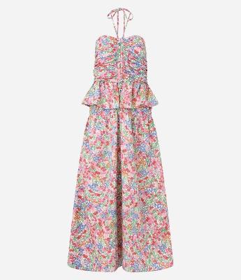 Vestido Reto Midi Frente Única em Viscolinho Floral Liberty