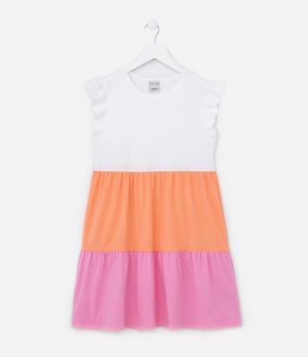 Vestido Marias Infantil com Babadinhos - Tam 5 a 14 Anos