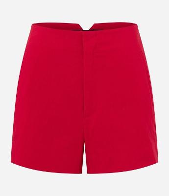 Short Cintura Alta em Bengaline com Vzinho nas Costas