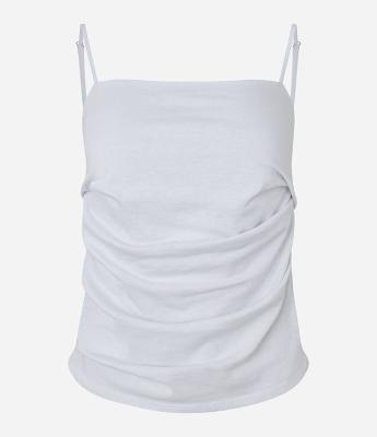 Blusa de Alça em Algodão com Drapeado