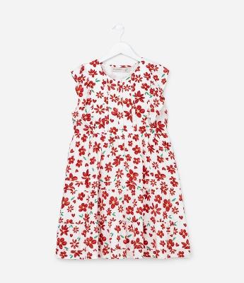 Vestido Infantil em Viscose com Estampa Floral - Tam 5 a 14 Anos