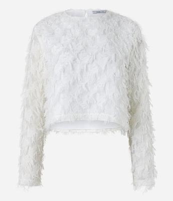 Blusa com Manga Longa e Franjinhas
