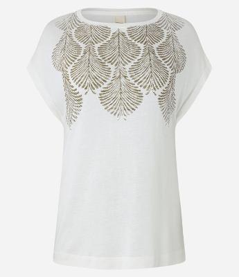 Blusa Sem Cava em Viscose com Textura Escama de Peixe