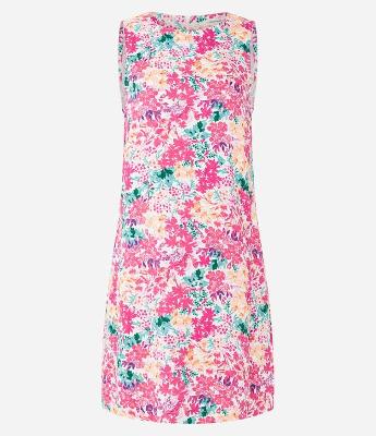 Vestido Curto em Viscose com Estampa Floral Liberty