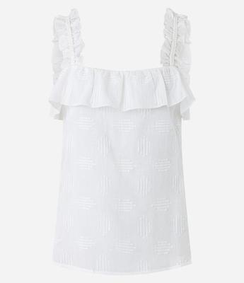 Blusa em Tricoline com Babado no Decote e Alça
