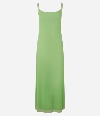 Vestido New Midi em Tule com Decote Degagê