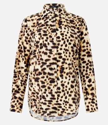 Camisa Alongada em Chiffon com Estampa de Onça