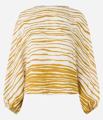 Blusa em Tecido Acetinado com Listras Rústicas