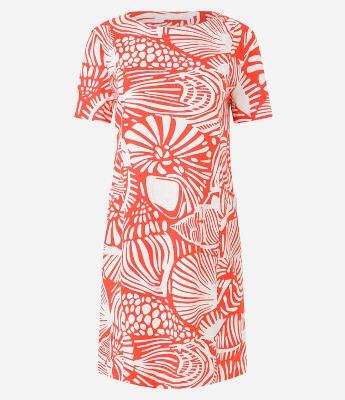Vestido Curto em Viscolinho com Conchas Estampadas