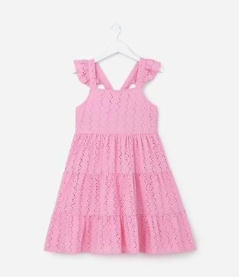 Vestido Infantil em Laise com Babadinhos - Tam 5 a 14 Anos