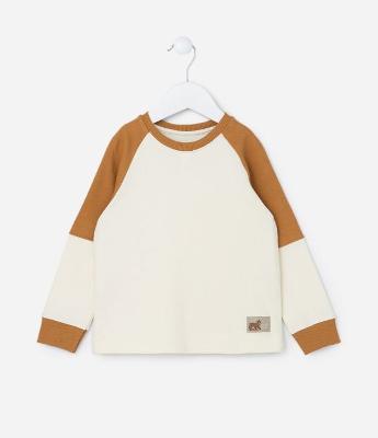Camiseta Raglan Infantil com Recortes - Tam 1 a 5 Anos