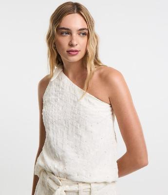 Blusa Ombro Só com Amarração e Textura