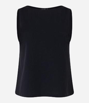 Blusa Sem Manga em Crepe com Abotoamento