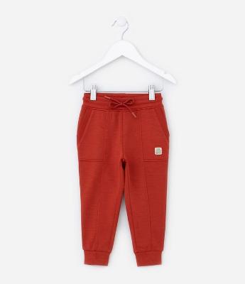 Calça Infantil em Modal com Recortes e Bolsos - Tam 1 a 6 Anos