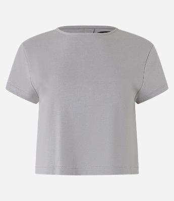 Blusa Boxy Cropped em Algodão com Abertura nas Costas