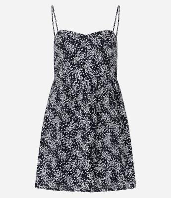 Vestido Curto em Viscose Floral Liberty e Lastex nas Costas