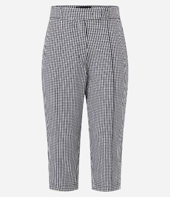 Calça Capri em Tricoline com Estampa Xadrez Vichy